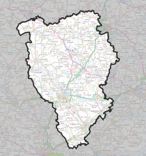 Map of the Braintree District
